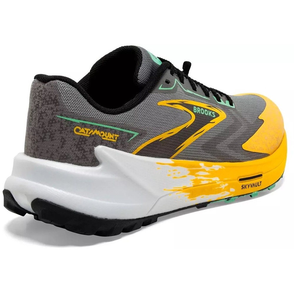 Brooks Catamount 3 Men Trail Running Shoes Lemon Chrome Sedona Sage 10.5D NEW - Picture 6 of 8